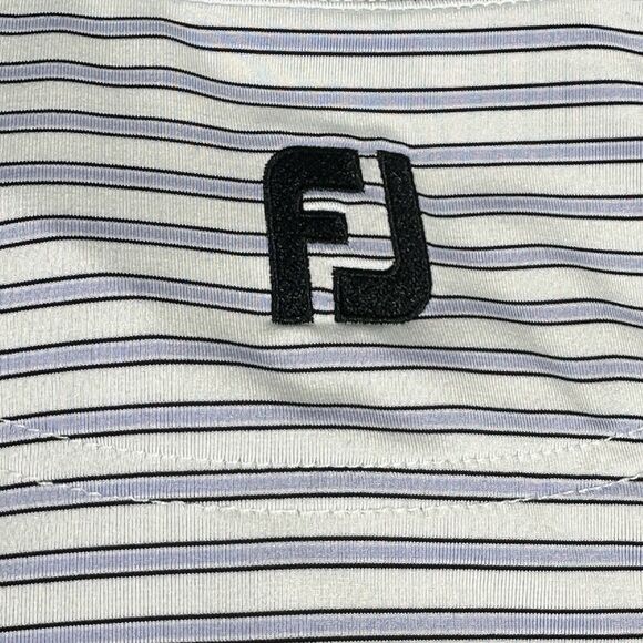 Footjoy Shirt Men’s‎ Large Gray Blue 1947 Stripped Polo Performance Golf Top - Picture 6 of 10